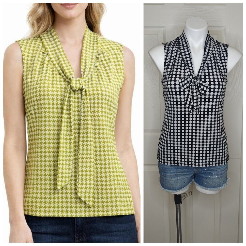 Banana Republic Factory Sleeveless Tie Neck Blouse sz PS
